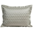 thumbnail image 1 of HiEnd Accents High Shine Satin Quatrefoil Quilted 2 Piece Pillow Sham Set, 21x34 inch, King Size, Champagne Solid Color, Classic Traditional Modern Style Luxury Bedding C84, 1 of 3