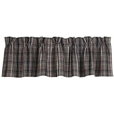 HiEnd Accents LG1895VL Whistler Plaid Valance, 84 x 18, Gray