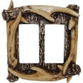thumbnail image 1 of HiEnd Accents Rustic Antler Double Rocker Decorative Wall Plate, 1 of 5