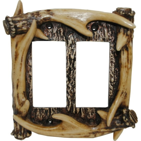 HiEnd Accents Rustic Antler Double Rocker Decorative Wall Plate