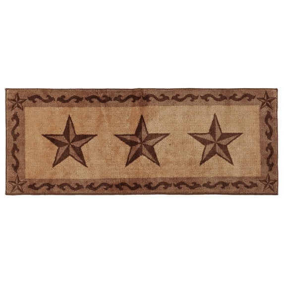 HiEnd Accents c Star Print Rustic/Lodge Bath Rug, 60" x 24", Brown, 100% Premium Acrylic