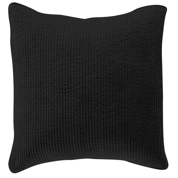 HiEnd Accents Stonewashed Velvet Quilted Euro Sham, Classic Chic Modern Rustic Pillow Cover, 27x27 inch