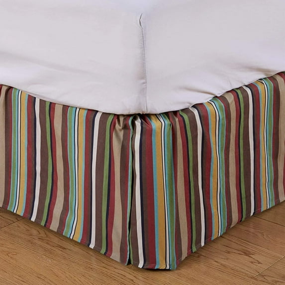 HiEnd Accents Tammy Multicolor Stripe Western Bedskirt, King King Multicolor