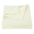 thumbnail image 1 of HiEnd Accents Velvet Diamond 1 Piece Quilt, Cream Solid Color Modern Classic Bedding, King, 1 of 5
