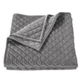thumbnail image 1 of HiEnd Accents Velvet Diamond 1 Piece Quilt, Gray Solid Color Modern Classic Bedding, Queen, 1 of 5