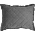 thumbnail image 1 of HiEnd Accents Velvet Quilted Boudoir Pillow, 12x16 Gray Gray 12x16, 1 of 1