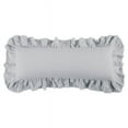 thumbnail image 1 of HiEnd Accents Washed Linen Ruffled Lumbar Pillow, 14x36, Gray, 1 of 1