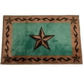 thumbnail image 1 of HiEnd Accents Western Star & Scroll Motif Kitchen & Bath Rug, 24" x 36, Turquoise, 1 of 2