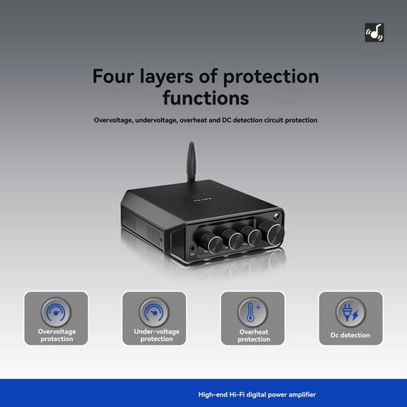 HiFi 2.0 Full Digital Audio Power Amplifier TPA3116D2 50Wx2 Bluetooth 5.4 Tonals Treble and Bass Adjustment