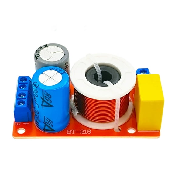 HiFi 2-Way Crossover For Bookshelf & Center Speakers With Non-Polar Capacitors & Coils, Solder-Free Terminals Easy Insta