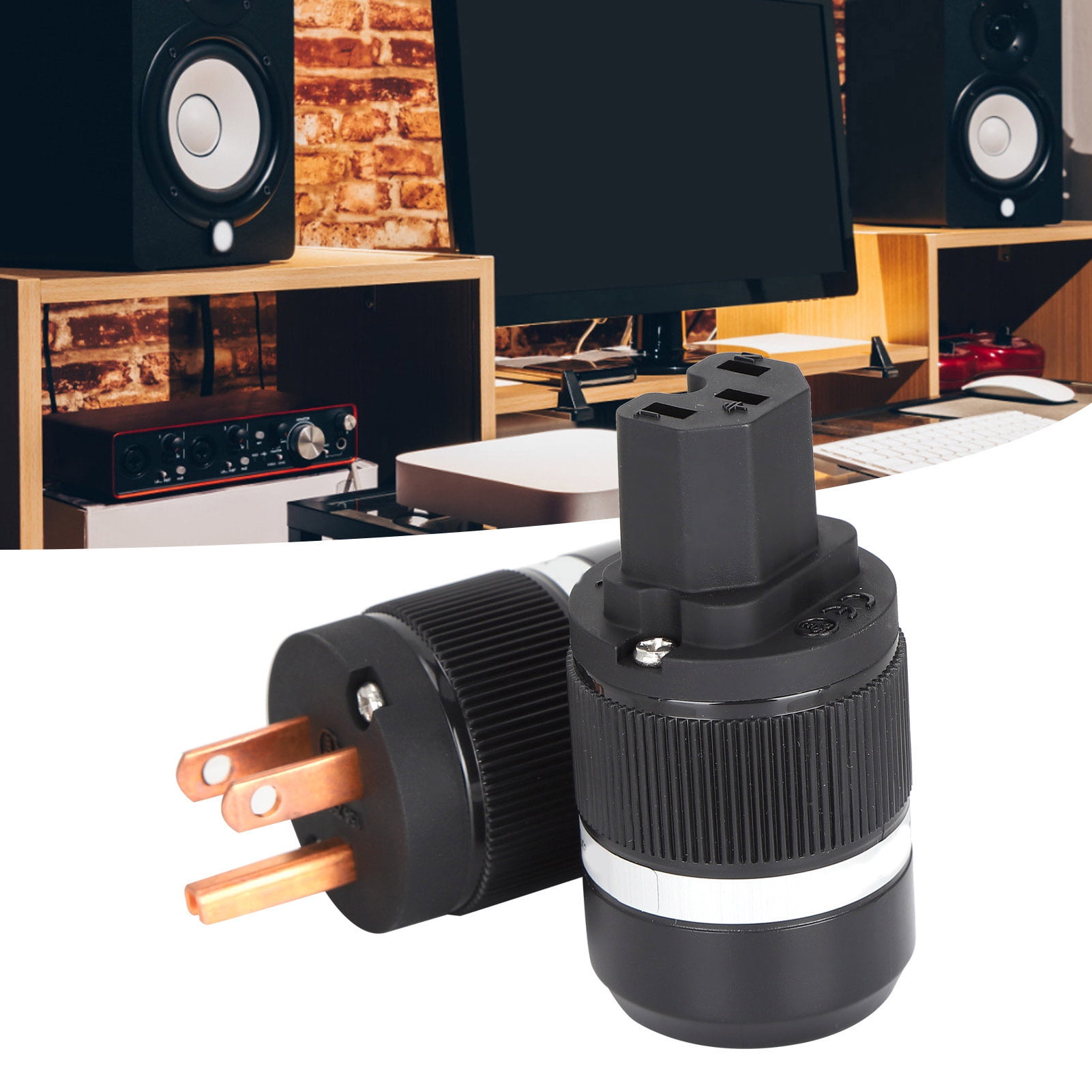 HiFi DIY Connector, Oxidation Resistance Noise Reduction Power IEC Connector Plug Portable For