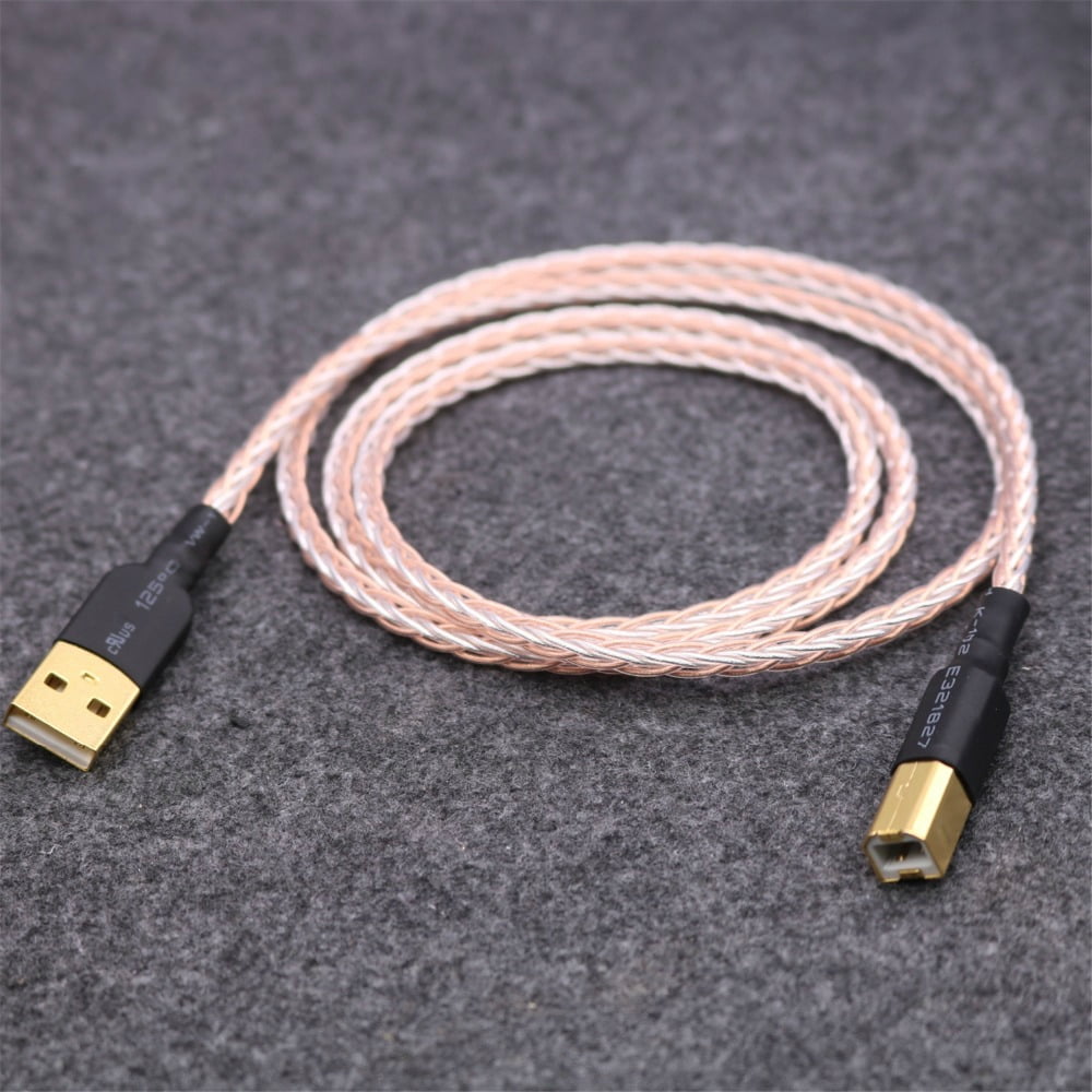 HiFi DIY OCC 7N Silver OFC Copper Conductor USB A To B Audio Digital
