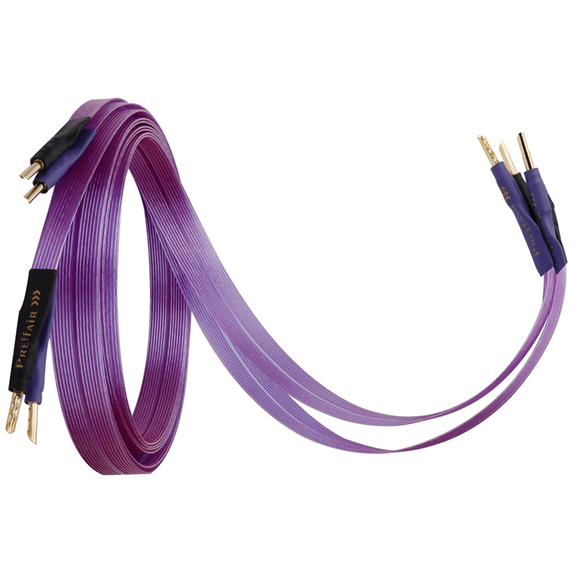 HiFi OCC Speaker Cable Hi-End Pure Copper Belt with Serrated -Plated Banana Plugs Cable Speaker Amplifier,1 x Speaker Cable