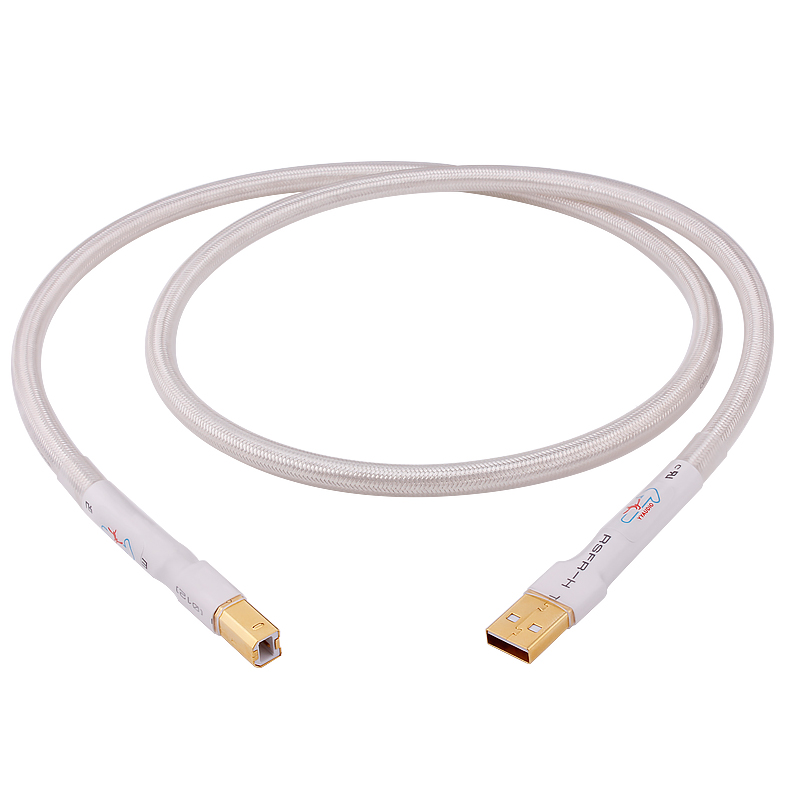 HiFi USB2.0 Cable SilverPlated 6N OCC Type AB DAC Audio Data Cable
