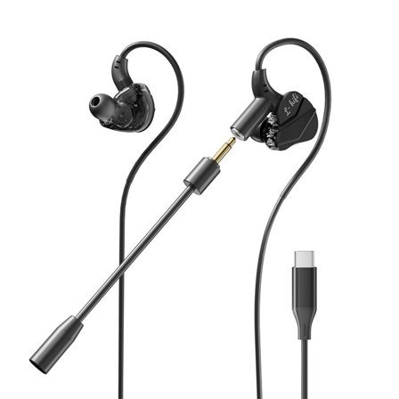 HiFi Wired Gaming Earbuds with Detachable Mic & Noise Cancelling for PC & Phone