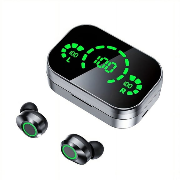 [HiFi Wireless Earphones] High-Power Wireless Earphones with Mirror Digital Display - HiFi Sound Quality, Emergency Charging, High-Definition Voice Touch Operation