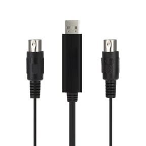 HiFing USB IN-OUT MI Cable One In One Out Interface 5 Pin Line Converter PC To Music Keyboard Adapter Cord Black