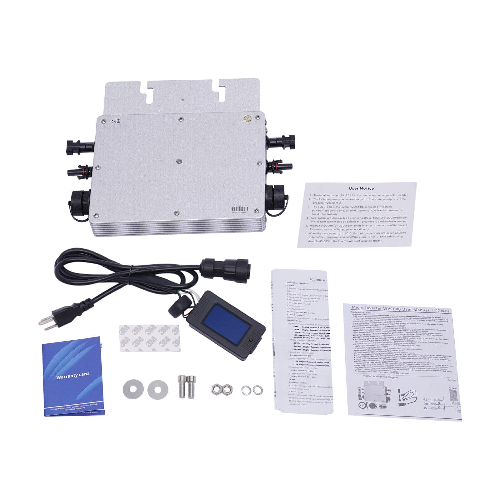 HiKaRiGuMi 700W Solar Grid Tie Micro Inverter IP65 Digital Control 17-50V Silver