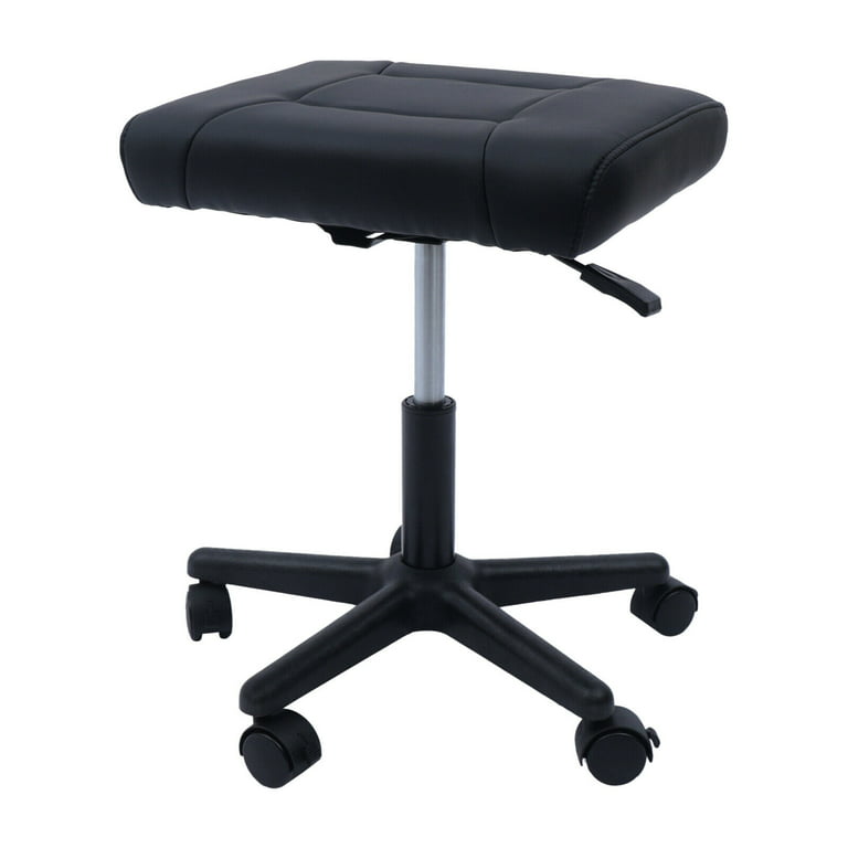 HiKaRiGuMi Adjustable Foot Rest Under Desk Footrest Leather Black