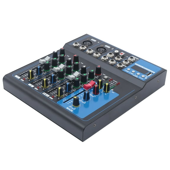 HiKaRiGuMi Professional Metal Bluetooth 4-Channel Mixing Console Live Studio Audio Sound Mixer USB 110V