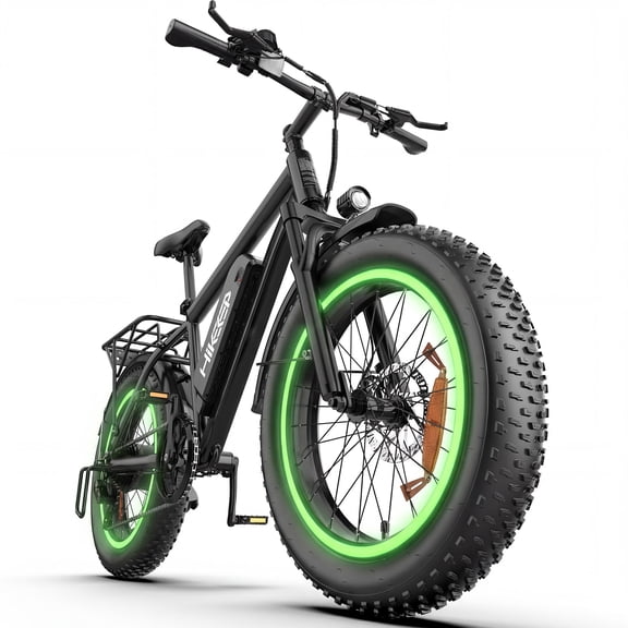 HiKeep 26" Electric Bike for Adults 1500W Peak, 48V 15.6Ah Removable Battery, 30MPH Electric Bicycle, 26x4" Fat Tire Mountain Ebike, Shimano 7 Speed, UL2849, Black