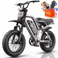 thumbnail image 1 of Class 2 Mini Electric Bike for Teenagers, 20 MPH 750W Motor, 48V 15.6Ah Removable Battery, 16 x 3 Fat Tires, Silver, UL2849, 1 of 9