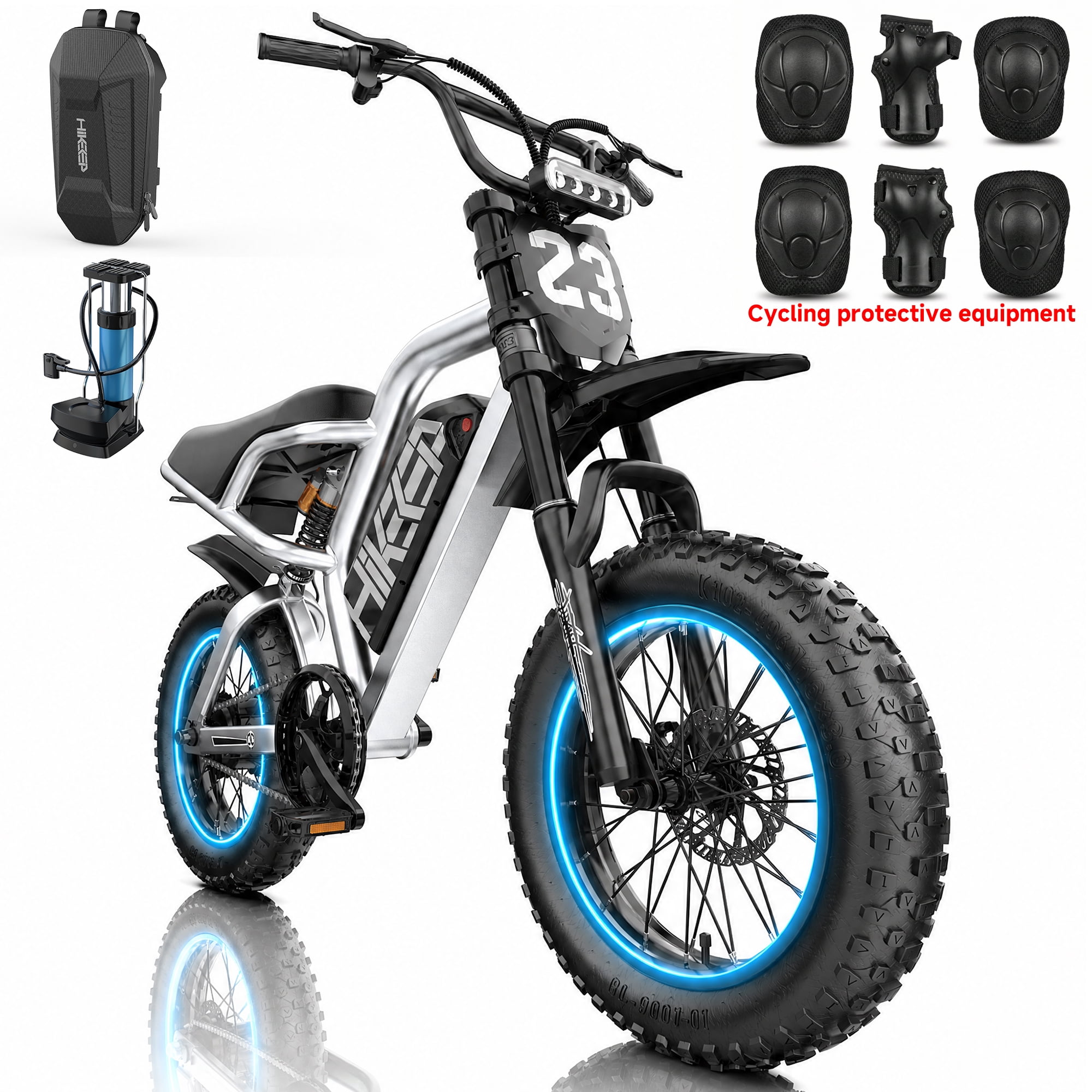 HiKeep Electric Bike for Teenagers, 750W 1500W Peak Dirt Bike, 48V 15Ah Battery Ebike, 25MPH E-Mountain Bike, 16x3.0 Fat Tire, UL2849