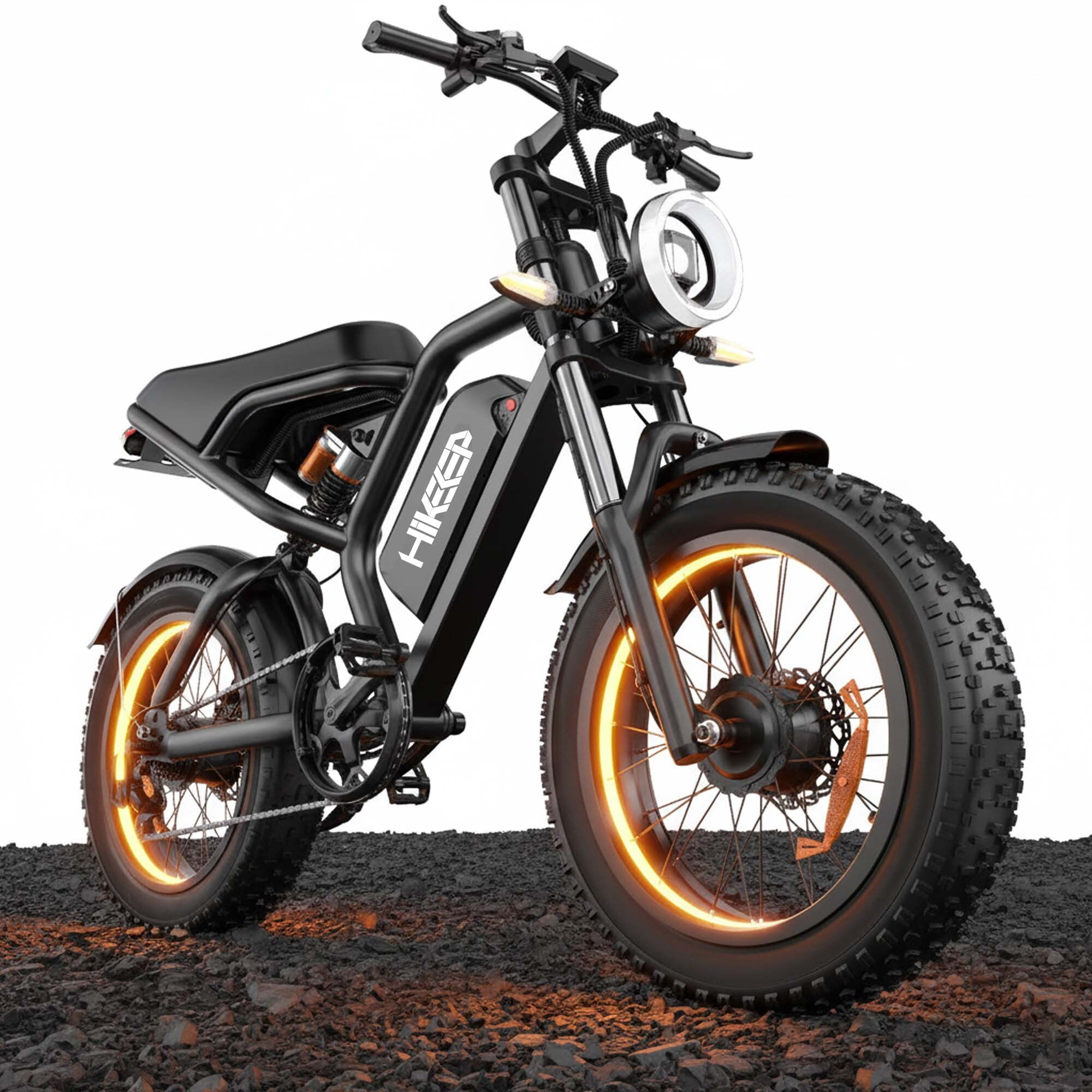 HiKeep 3000W Electric Bike for Adults, 20" Fat Tire Ebike, Dual Motor E-Mountain Bike, 48V 15.6Ah Battery, 7-Speed Shimano, Full Suspension, 32MPH, UL2849