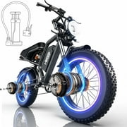 HiKeep 3000W Electric Bike for Adults, 20" Fat Tire Ebike, Dual Motor E-Mountain Bike, 48V 15.6Ah Battery, 7-Speed Shimano, Full Suspension, 32MPH, UL2849