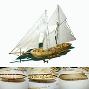 HiMiss 1:100 Scale Wooden Wood Sailboat Ship Kits Home DIY Model Home Decoration Boat Gift Toy for Kids