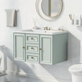 thumbnail image 1 of HiMiss 30" Bathroom Vanity Cabinet with Ceramic Basin Wall Mounted Bathroom Vanity with 3 Drawers 1 Storage Cabinet, 1 of 8