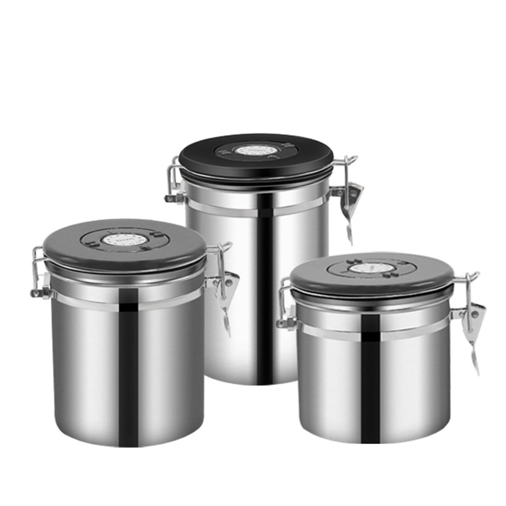 HiMiss Airtight Coffee Canister 304 Stainless Steel Kitchen Food