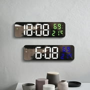 HiMiss LED Display Wall Mounted Alarm Clock, Temperature and Humidity Display