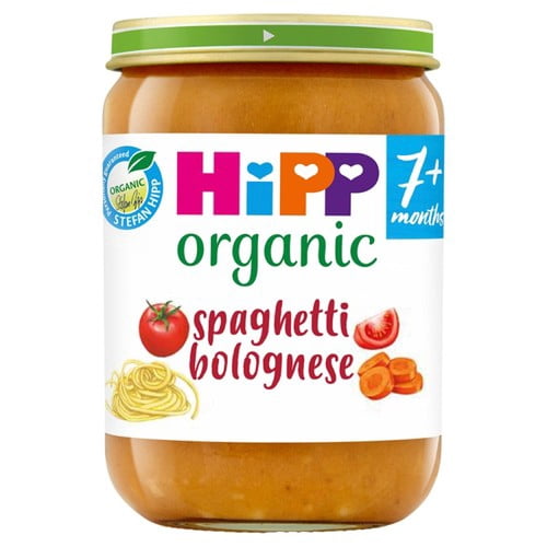 HiPP Organic Spaghetti Bolognese Baby Food Jar 7+ Months 190g, British Import (Pack of 2)