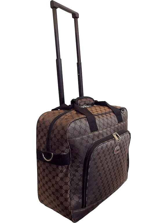 Multi-use Rolling Trolley Overnight Bag TSA Approved Carry On Dark Brown