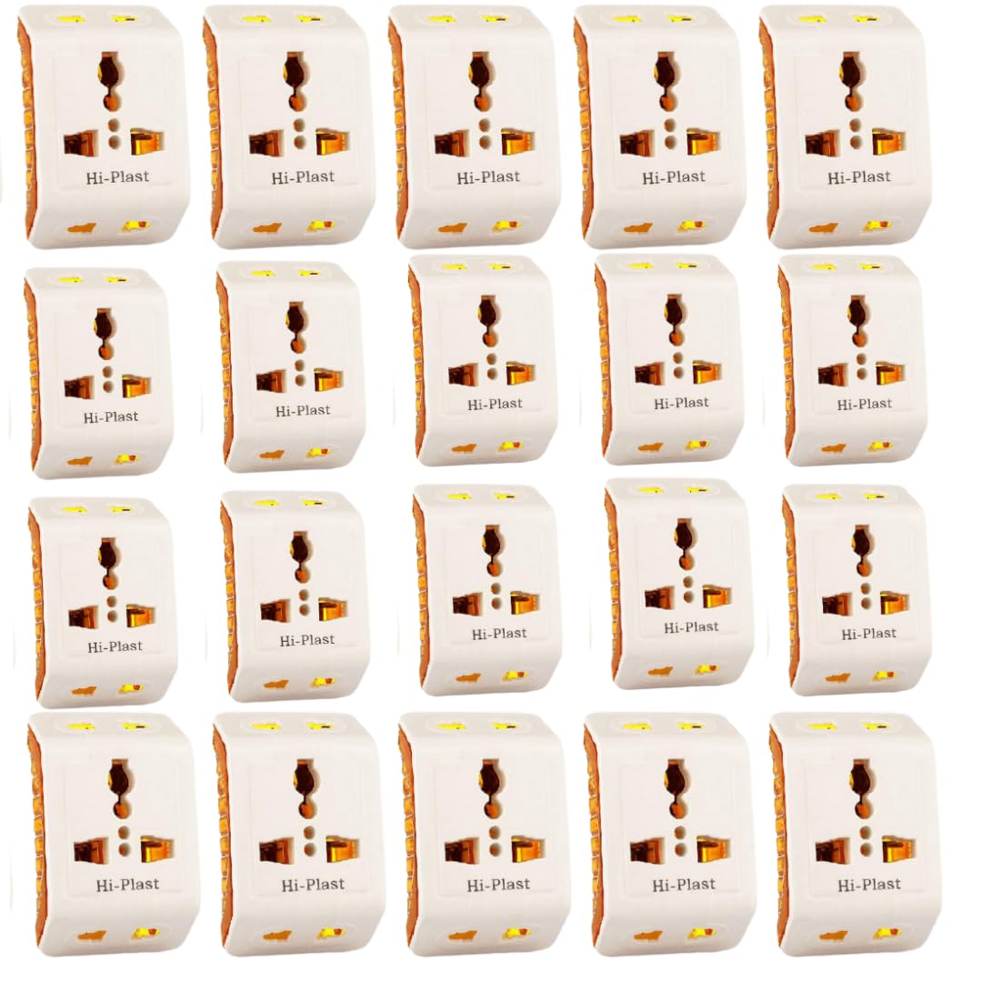 HiPlasst Multiplug Adaptor with 3 Universal Sockets 6A 6Amp Multiplug ...
