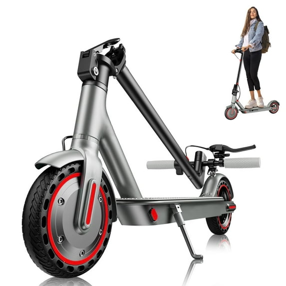 HiQiS 350W Electric Scooter, 19 MPH & 15Mile Range, Foldable Commuting E-Scooter with Dual Braking and APP Control for Adults and Teens Red