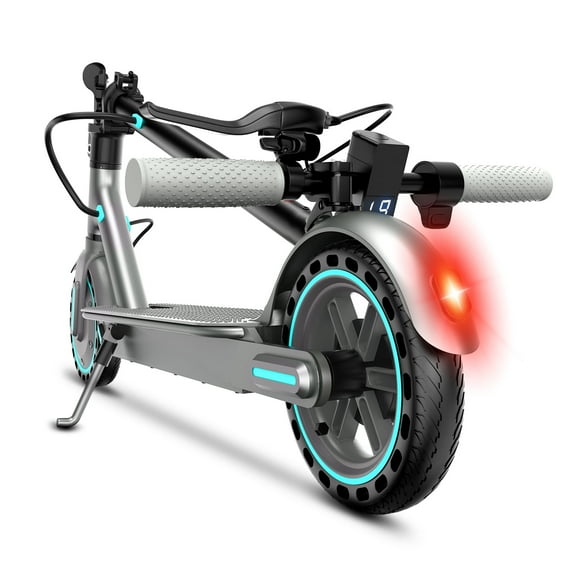 HiQiS Electric Scooter for Adult Teens, 350W Motor & Top 19 MPH, 15 Miles Long Range, 8.5" Solid Tires Lightweight E-Scooter for Commuter Blue