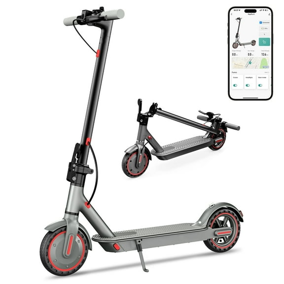 HiQiS Foldable Electric Scooter for Adult Teens, 350W Motor & Top 19 MPH, 21 Miles Long Range, 8.5" Solid Tires Lightweight E-Scooter for Commuter
