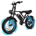 thumbnail image 1 of S8 Electric Bike for Adult, 750W 20" Fat Tire 48V 17.5AH Removable Battery, 28MPH Shimano 7 Speed Disc Brake Off-Road Mountain Ebike UL2849, Black, 1 of 8