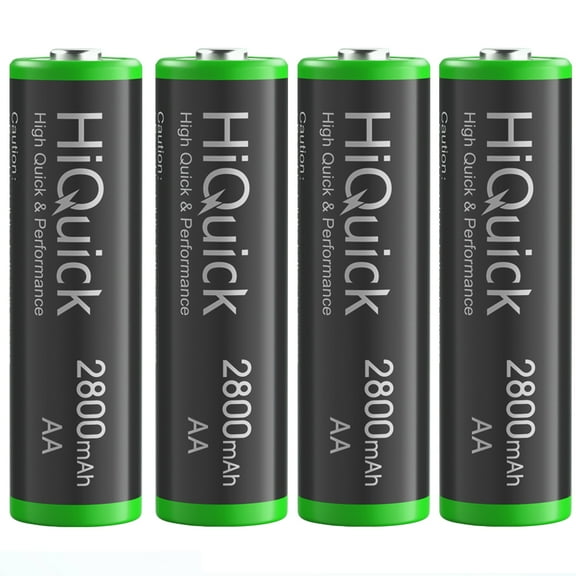 HiQuick 2800mAh AA Rechargeable Batteries High Capacity Performance, Per-Charged 1.2V AA Batteries Pack of 4