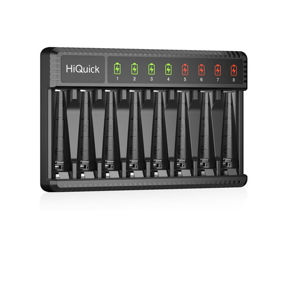 HiQuick 8 Slots Fast Smart Battery Charger For Ni-MH Ni-CD AA AAA Rechargeable Batteries