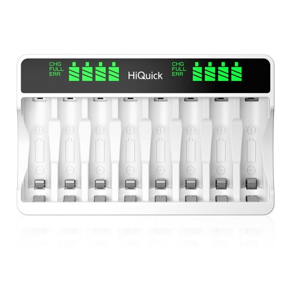 HiQuick 8slot AAA AA Battery Charger Recharger LCD USB for Ni-MH Ni-CD Batteries