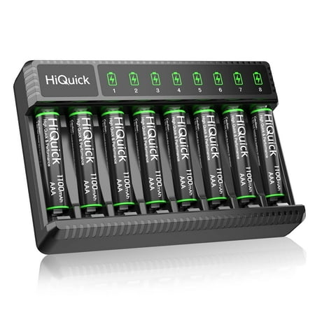 HiQuick-Rechargeable-AAA-Batteries-8-Pack-1-2V-Ni-MH-1100mAh-8-Bay-Smart-Battery-Charger-AA-AAA-Ni-MH-NiCD