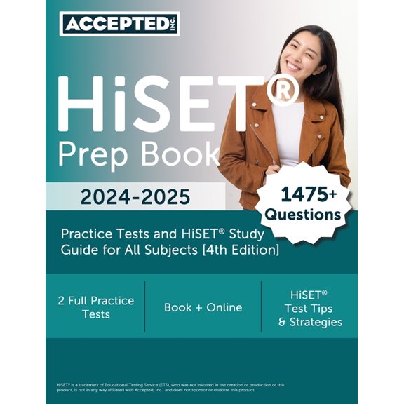 HiSET Prep Book 2025-2026: 2 Practice Tests and HiSET Study Guide for All Subjects [4th Edition], (Paperback)