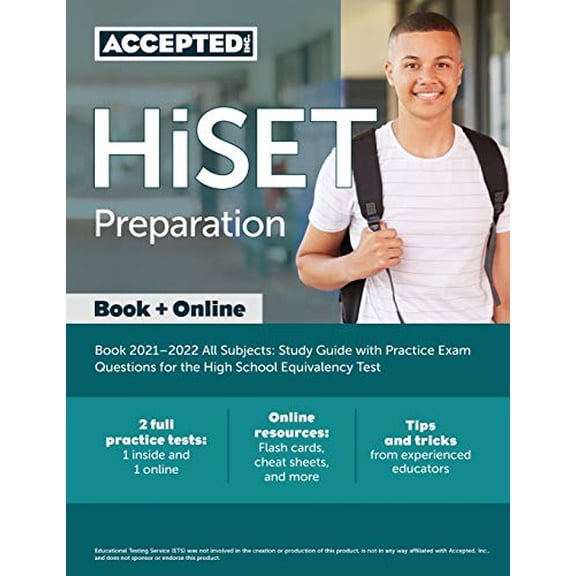 Pre-Owned HiSET Preparation Book 2021-2022 All Subjects: Study Guide with Practice Exam Questions for the High School Equivalency Test (Paperback) 1635309654 9781635309652