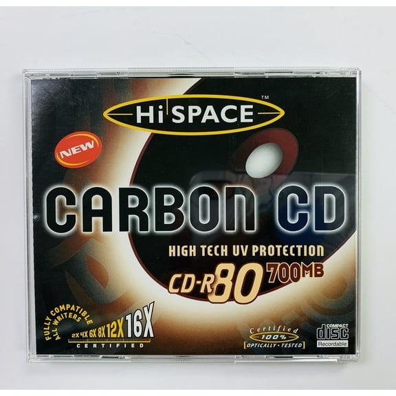 HiSPACE High Tech UV ProtectionCarbon CD-R 80 700MB 2x-16x, 10PK with Jewel Case