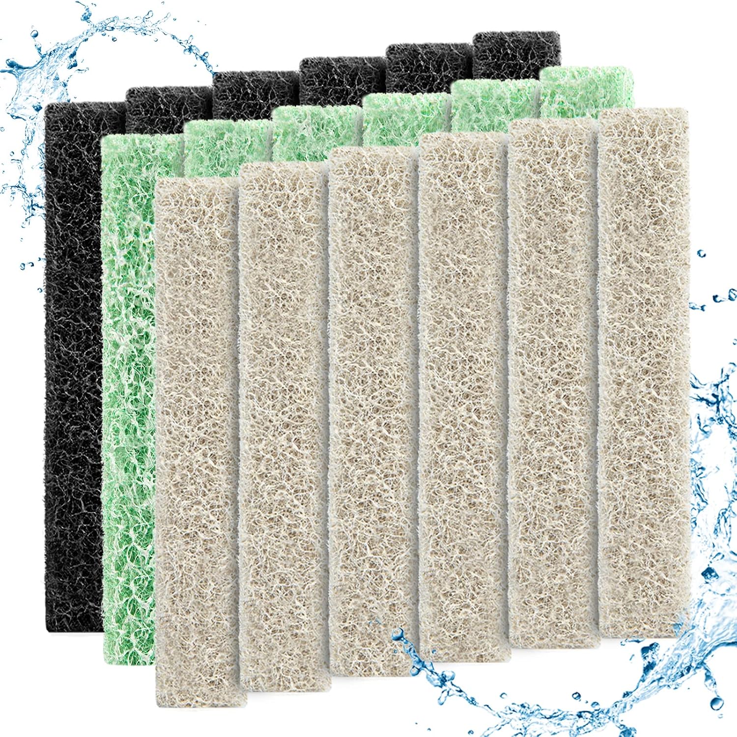 HiTauing 18 Count Mixed Pack Filter Pads for aqueon with Ammonia&Carbon ...