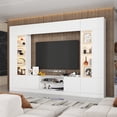 thumbnail image 1 of KULAGAGA Modern Media Entertainment Center, High Gloss TV StandBookcase Set Storage Cabinet with Doors for Living Room,White, 1 of 7