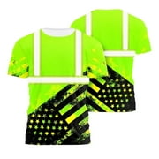 HiVis Custom High Visibility Safety Vest Shirt for Men, Green/Black, 2 Count